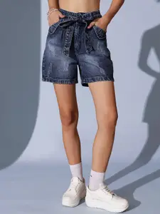STREET 9 Women High-Rise Denim Denim Shorts