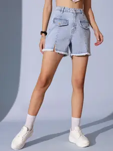 STREET 9 Women High-Rise Denim Denim Shorts