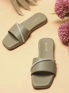 DressBerry Women Embellished Open Toe Flats