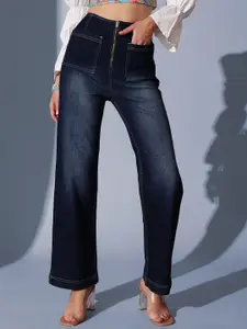 STREET 9 Women Comfort Straight Fit High-Rise Light Fade Jeans