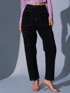 STREET 9 Women Comfort Straight Fit Cotton High-Rise Clean Look Jeans