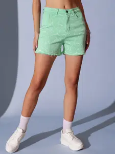 STREET 9 Women Conversational Printed Denim Shorts