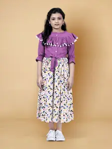 FASHION DREAM Floral Print Puff Sleeve Crepe Fit & Flare Midi Dress