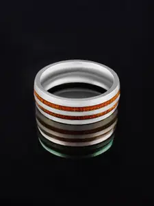 Saizen Men Silver-Plated Stainless Steel Finger Ring