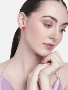 Estele Rhodium-Pated Floral Studs