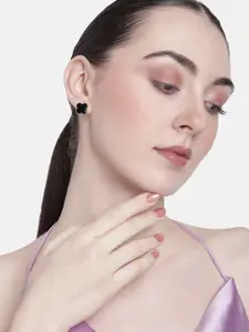 Estele Gold-Pated Floral Studs