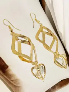 FEMMIBELLA Heart Shaped Drop Earrings