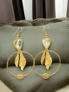 FEMMIBELLA Gold Plated Heart Shaped Drop Earrings