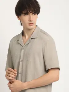 THE BEAR HOUSE Self Design Regular Fit Casual Shirt