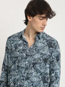 THE BEAR HOUSE Men Printed Slim Fit Casual Shirt