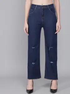 Kotty Women Straight Fit Low-Rise Slash Knee Stretchable Jeans