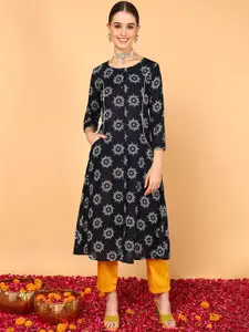 KALINI Women Paisley Printed Keyhole Neck Kurta