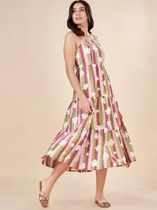 AKKRITI BY PANTALOONS Floral Printed Cotton A-Line Midi Dress