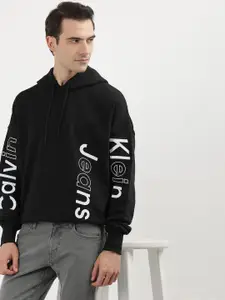 Calvin Klein Jeans Printed Hooded Cotton Pullover Sweatshirt