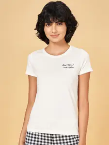 Dreamz by Pantaloons Printed Round Neck Cotton Lounge T-shirts