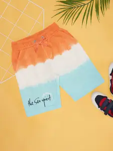 Pantaloons Junior Boys Ombre Printed Mid-Rise Pure Cotton Shorts