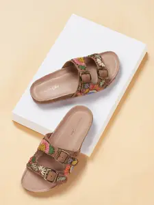 Forever Glam by Pantaloons Printed Open Toe Flats