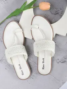 Retro Walk Textured One Toe Flats