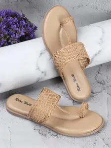 Retro Walk Textured One Toe Flats