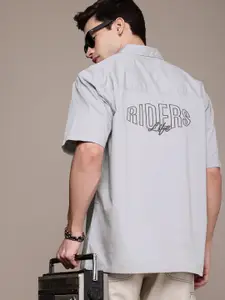 The Roadster Life Co. Brand Logo Embroidered Pure Cotton Relaxed Fit Casual Shirt