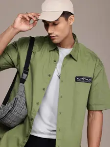 The Roadster Life Co. Applique Detailed Pure Cotton Relaxed Fit Casual Shirt