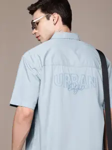 The Roadster Life Co. Brand Logo Embroidered Pure Cotton Relaxed Fit Casual Shirt