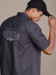 The Roadster Life Co. Opaque Embroidered Pure Cotton Relaxed Fit Casual Shirt