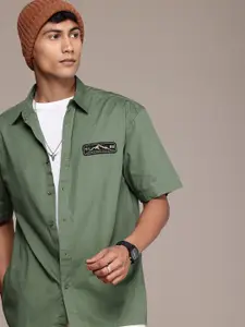 The Roadster Life Co. Applique Detailed Pure Cotton Relaxed Fit Casual Shirt