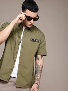 The Roadster Life Co. Pure Cotton Relaxed Fit Applique Detailed Casual Shirt