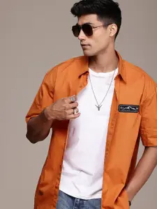 The Roadster Life Co. Applique Detailed Pure Cotton Relaxed Fit Casual Shirt