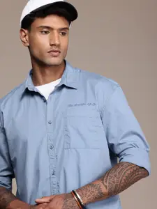 The Roadster Life Co. Relaxed Fit Drop-Shoulder Sleeves Pure Cotton Casual Shirt