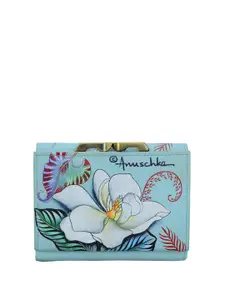 Anuschka Floral Printed Leather Three Fold Wallet with RFID