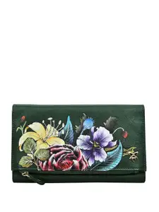 Anuschka Floral Printed Leather Three Fold Wallet