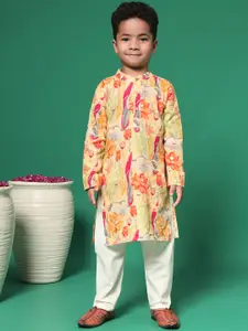 Readiprint Boys Floral Printed Regular Pure Cotton Kurta with Pyjamas