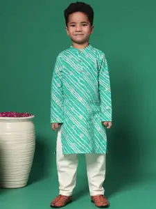 Readiprint Boys Leheriya Printed Regular Pure Cotton Kurta with Pyjamas