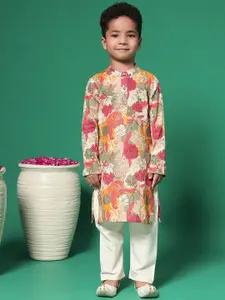 Readiprint Boys Floral Printed Regular Pure Cotton Kurta with Pyjamas