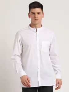 Turtle Classic Solid Band Collar Pure Cotton Formal Shirt