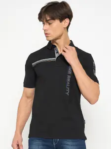 Duke Men Typography Printed Polo Collar T-shirt