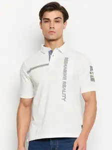 Duke Men Typography Printed Polo Collar T-shirt