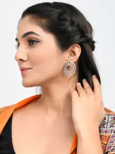 Voylla Silver-Plated Contemporary Studs Earrings