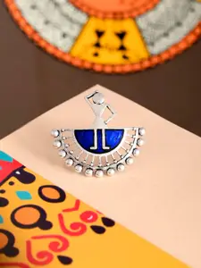 Voylla Silver Plated Warli Finger Ring
