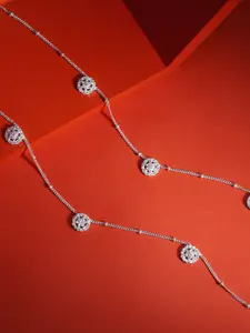 Unniyarcha Set Of 2 Artificial Stones Anklet