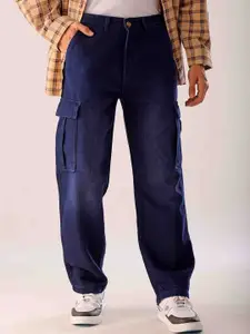 The Indian Garage Co Men Relaxed Fit Heavy Fade Cargo Jeans