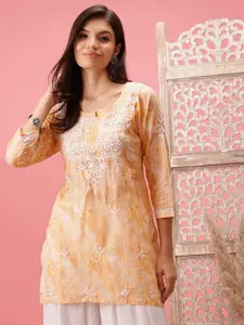 ADA Round Neck Embroidered Pure Cotton Kurti