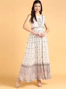 DISHWA FASHION Ethnic Motifs Printed Fit and Flare Dress