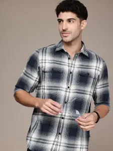 Nautica Pure Cotton Checked Classic Fit Twill Casual Shirt
