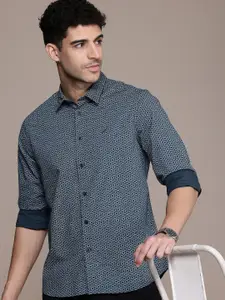 Nautica Slim Fit Geometric Printed Casual Shirt