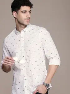 Nautica Slim Fit Conversational Printed Button-down Collar Casual Shirt
