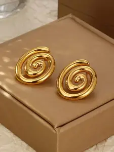 KRYSTALZ Gold-Plated Stainless Steel Studs Earrings