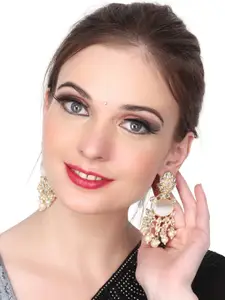 Anvik Gold-Plated Kundan-Studded Contemporary Chandbalis